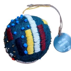 WEST ELM Beaded Felt Ball Ornament